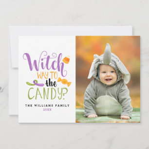 Witch Way to the Candy Halloween Photo Cards