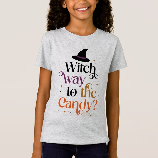 Witch Way To The Candy Halloween Shirt (Front)