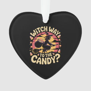 Witch Way to the Candy Halloween T-shirt Ornament