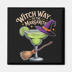Witch Way to The Margarita Halloween Drinking Team Magnet