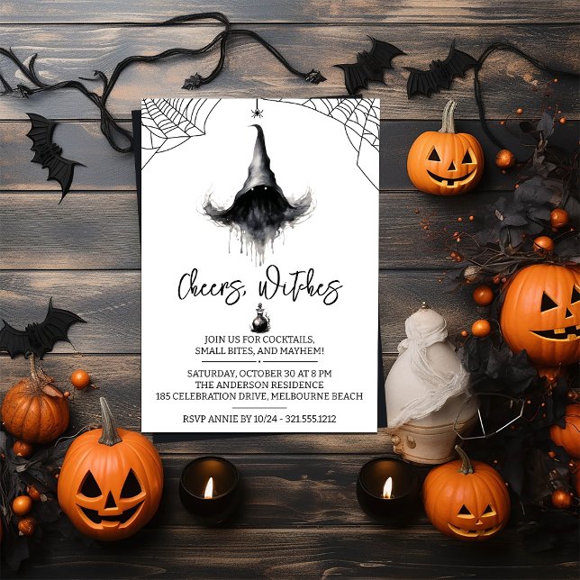 Witch Way To The Party Halloween Minimalistic Invitation (Creator Uploaded)