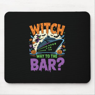 Witch Way To The R Funny Halloween Cruise Mouse Mat
