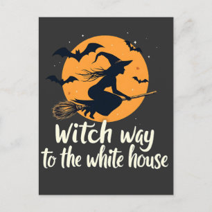 Witch Way to the White House Election Kamala  Postcard