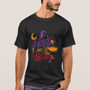 Witch Way To The Wine Halloween Drinking for Wicca T-Shirt