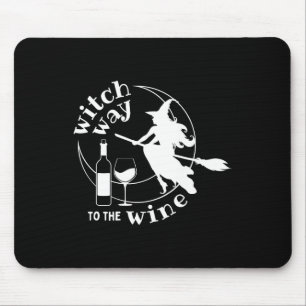 Witch Way To The Wine Halloween Witchy Women Funny Mouse Mat