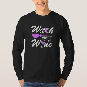 Witch Way To The Wine Halloween Women Wine T-Shirt