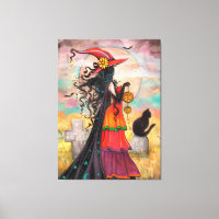 Witch Way Wiccan Halloween Art by Molly Harrison