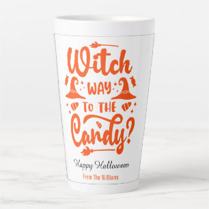 Witch Why To The Candy Editable Colour Halloween  Latte Mug