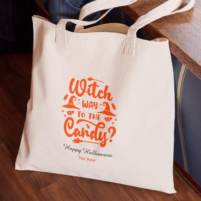 Witch Why To The Candy Editable Colour Halloween  Tote Bag (Creator Uploaded)
