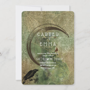 Witch Wicca Spells and Webs Wedding Invitation