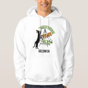 witch wired cat  in halloween editable hoodie