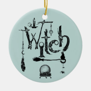 Witch Witchy Witches Ceramic Tree Decoration