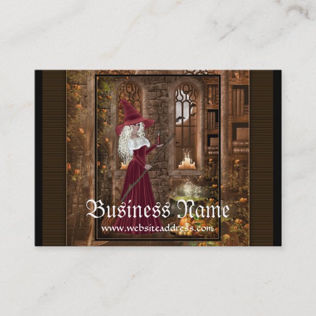 Witch with a Candle  Fantasy Business Cards (Front)