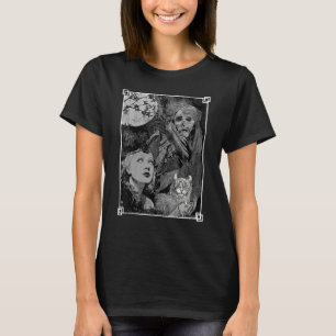 Witch with a Cat and The reaper Occult dark Gothic T-Shirt