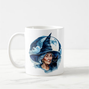 Witch with a Cat - Wicca Halloween 1 Coffee Mug