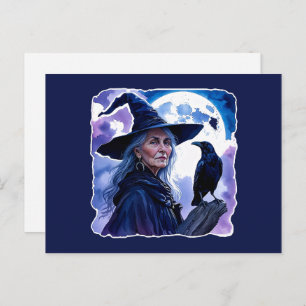 Witch with a Raven - Halloween Fan Fun 1 Postcard