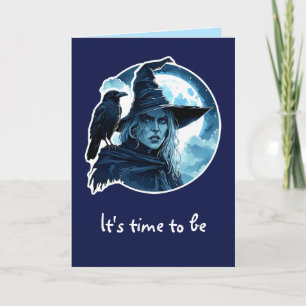 Witch with a Raven - Halloween Fan Fun 2 Card