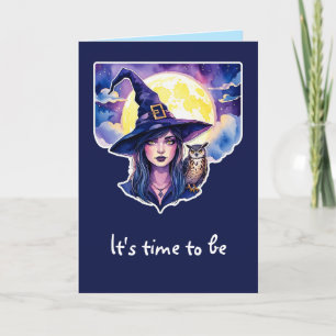 Witch with an Owl - Halloween Fan Fun 1 Card