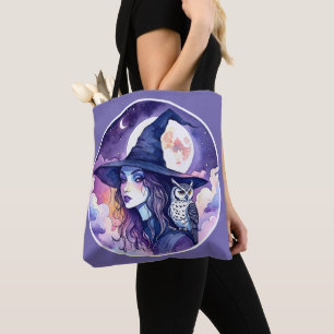 Witch with an Owl - Halloween Fan Fun 2 Tote Bag