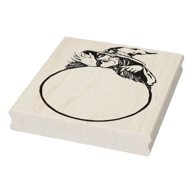 Witch with crystal ball illustration art stamp (Stamp)