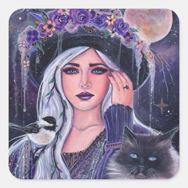 Witch with kitty labels by Renee Lavoie (Front)