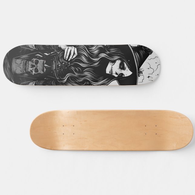 Witch with lantern Halloween Skateboard (Horz)
