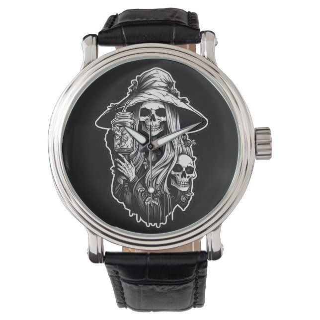 Witch with lantern Halloween Watch (Front)