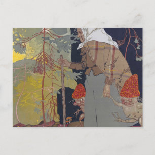 Witch With Mushrooms - Franz Wacik Postcard