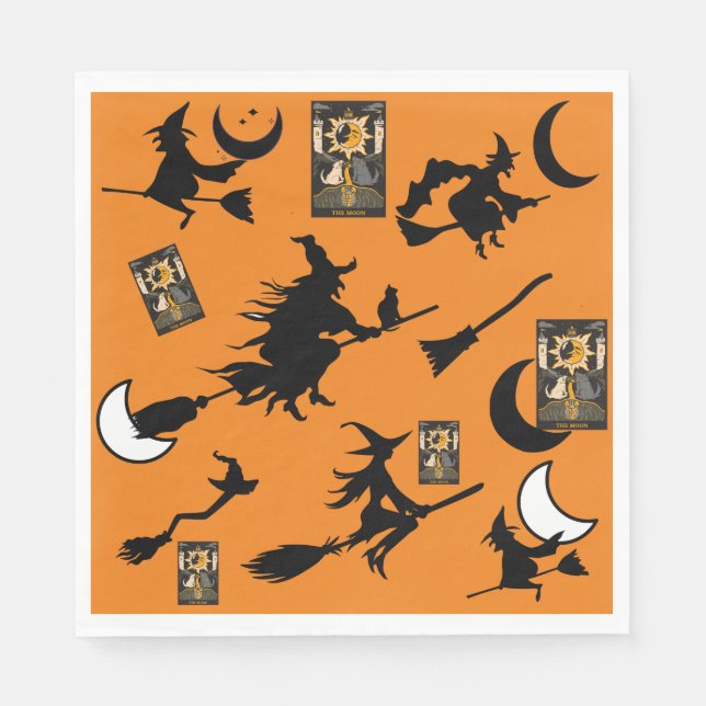 Witch wizard blackcat moon bloomstick napkin (Front)