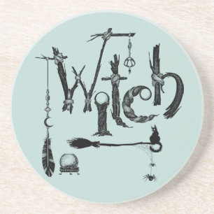Witch Woodsy Old World Illustrative Stone Coaster