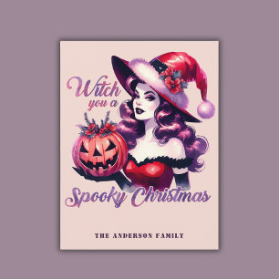 Witch You A Spooky Christmas Hallowmas Trend Holiday Postcard