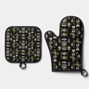 Witchcore Aesthetic Decor Oven Mitt & Pot Holder Set
