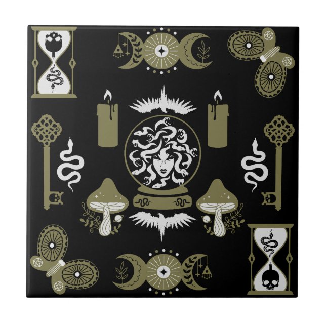Witchcore Aesthetic Decor Tile (Front)