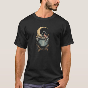 Witchcraft Aesthetic Vintage Witch Cauldron Cresce T-Shirt