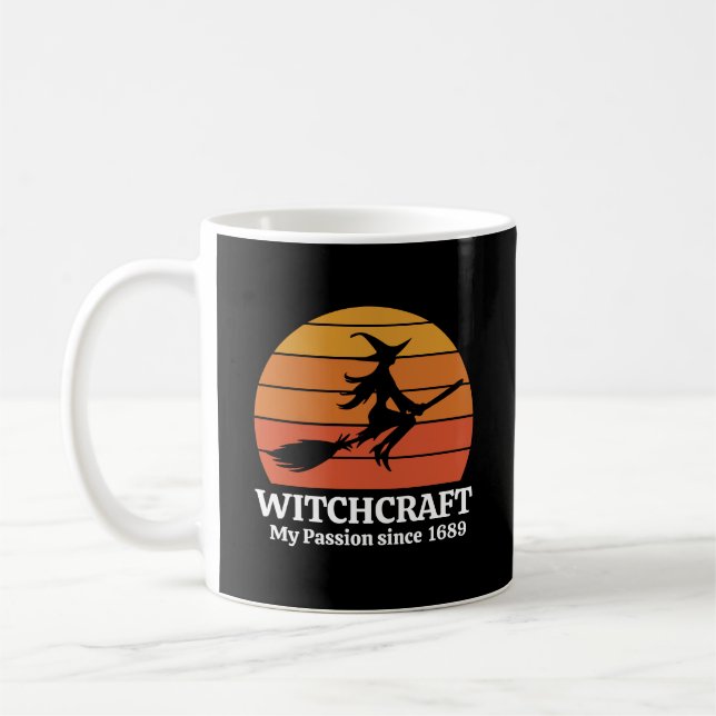 Witchcraft Hobby Retro Sunset Personalise Coffee Mug (Left)