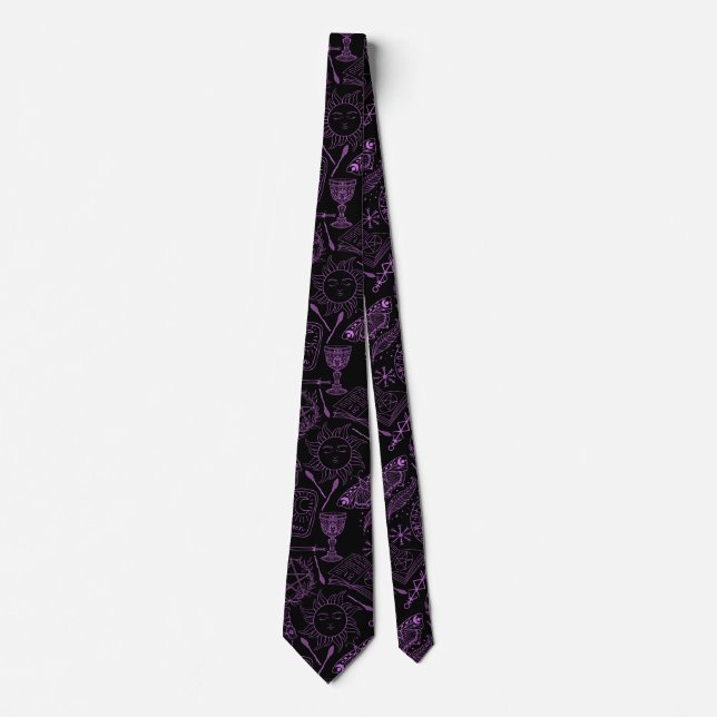 witchcraft pattern 2506.Purple. Black BG Tie (Front)