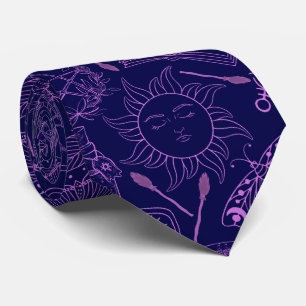 witchcraft pattern 2506.Purple. DBlue BG Tie