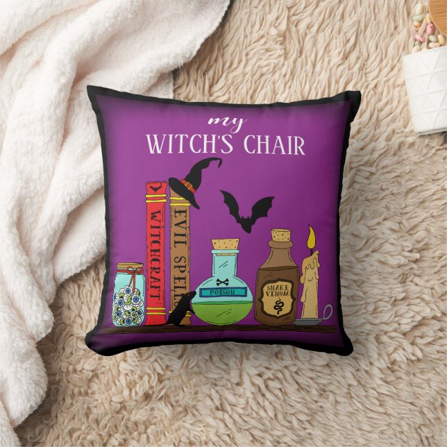 Witchcraft Poison Bottles Halloween Witch Chair Cushion (Blanket)