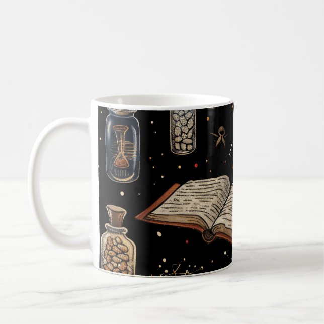 Witchcraft Potion Pattern – Halloween Magic Coffee Mug (Left)