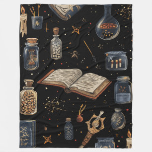 Witchcraft Potion Pattern – Halloween Magic Fleece Blanket