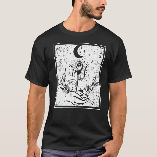 Witchcraft Spell Casting Witchy Vibes Crescent Moo T-Shirt (Front)