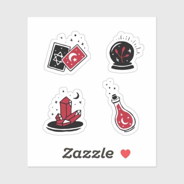 Witchcraft symbols black and red pack (Sheet)