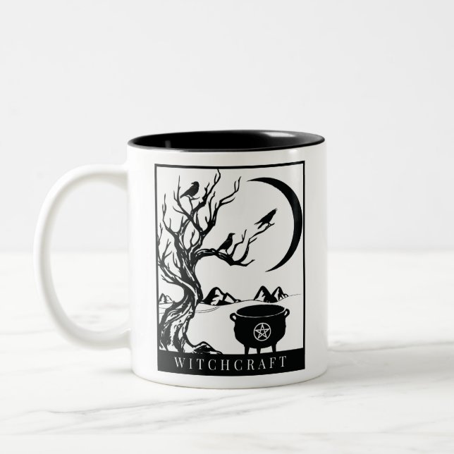 Witchcraft Tarot Card Two-Tone Coffee Mug (Left)