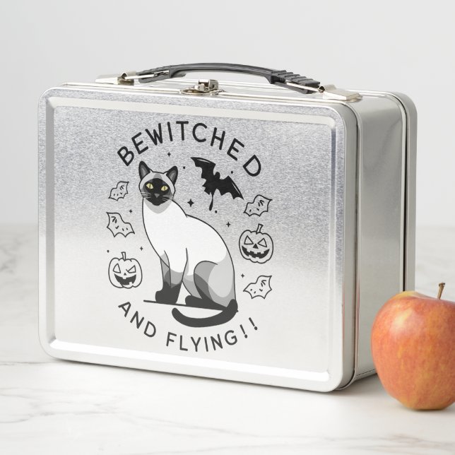 witched Flight: The Enchanted Siamese cat Metal Lunch Box (In Situ)