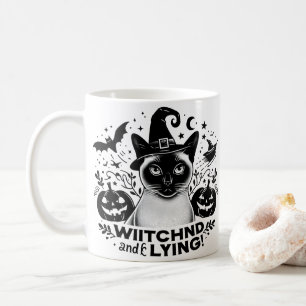 witched Siamese: Halloween's Magical Journey Coffee Mug