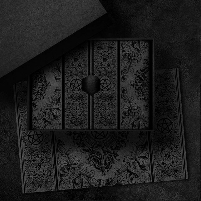 Witchery Flourish | Dark Grey Fantasy Pentacle Tissue Paper (Creator Uploaded)