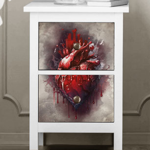 Witchery   Heart with Red and Gold Bleeding Drip Tissue Paper