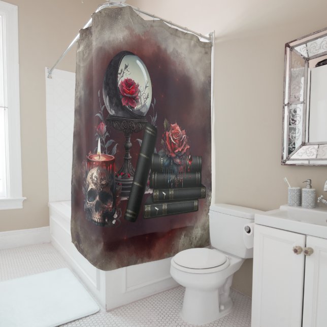 Witchery | Magic Items Spellbooks and Crystal Ball Shower Curtain (In Situ)
