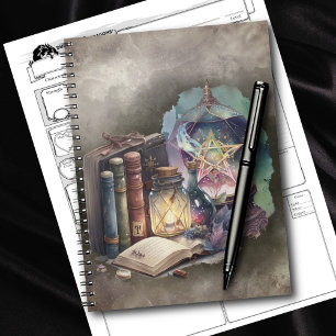 Witchery   Pastel Spellbook Tomes and Crystal Ball Notebook