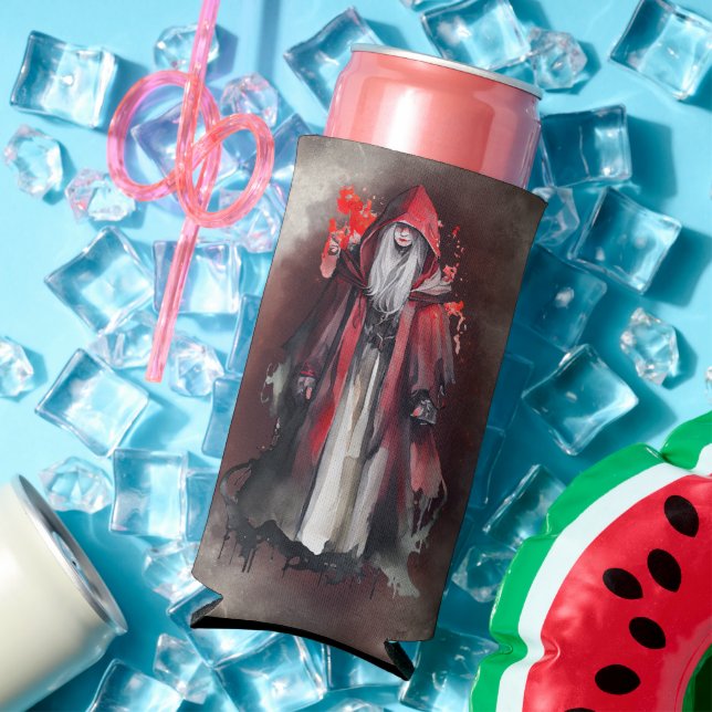 Witchery | Red Witch with Dark Evil Gothic Shadows Seltzer Can Cooler (In Situ Summer)